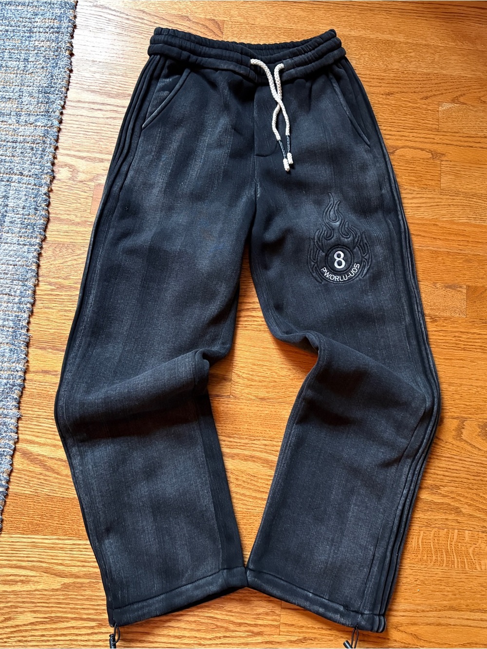 Black Men's Jogger Sweatpants with Drawstring Waist
